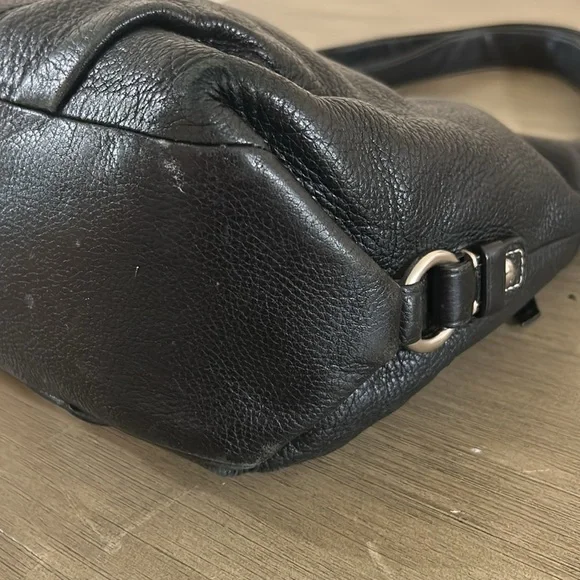 Coach F15064 Black Pebbled Leather Shoulder Bag Hobo Bag Purse - Picture 9 of 15